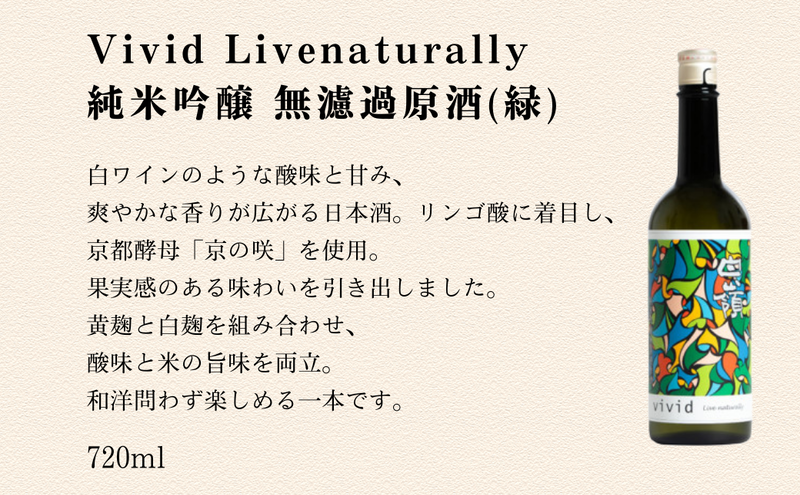 ハクレイ酒造　白嶺Vivid　飲み比べ3本セット　純米吟醸 無濾過原酒