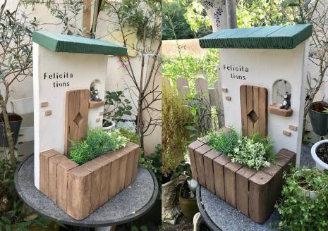 ＜Moon Rabbit＞カントリー風お家プランター ｜ ガーデン雑貨 庭 ガーデニング 屋外 鉢 インテリア雑貨 新生活