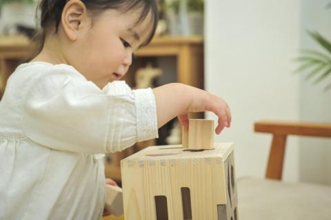 木製 パズル ドロップボックス【檜のおもちゃ ＩＫＯＮＩＨ】 ≪桧 おもちゃ ヒノキ ひのき 木育 知育≫