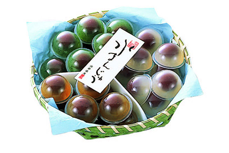 ＜京都栗菓匠 若菜屋＞かご入り 水まんじゅう 詰合せ 24個（3種類×各8個）プレーン／よもぎ／わらび《和菓子 お菓子 母の日 父の日 ギフト プレゼント スイーツ 個包装 夏限定》