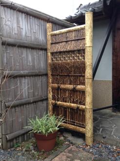 京竹工芸で和空間をつくる！　袖垣の定番・西山垣（幅75cm）◇