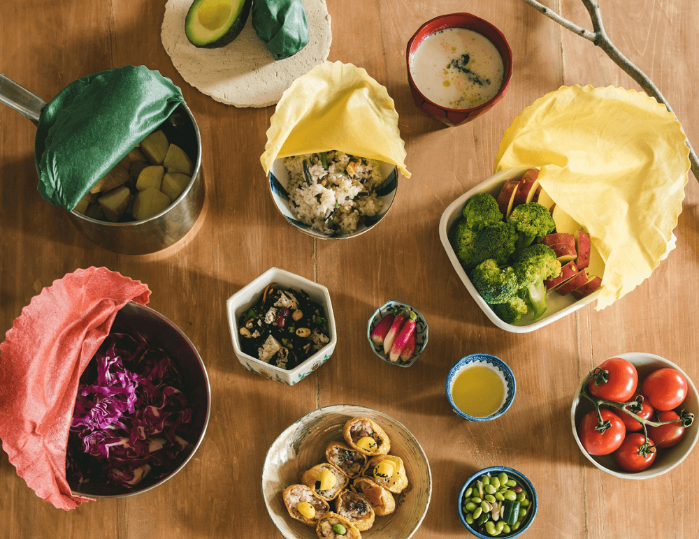 みつろうから作った天然ラップ aco wrap 3枚セット(S・M・L 各1) 日本製 天然染色◇《エコラップ みつろうラップ 蜜蝋》