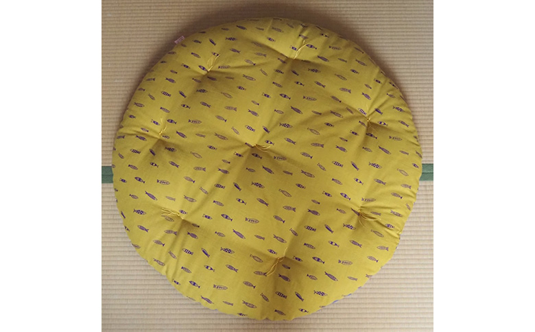 円形座布団 綿100% 直径100cm 選べる 色柄(表裏) かわいい インテリア 寝具 赤ちゃん ベビーマット ギフト 天然素材 手作り