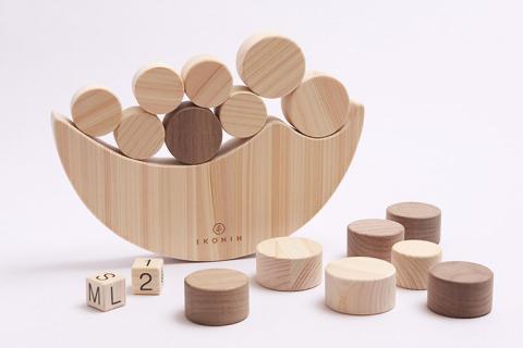 木製 バランスおもちゃ なみのりバブル【檜のおもちゃ ＩＫＯＮＩＨ】 ≪桧 おもちゃ ヒノキ ひのき 木育 知育≫