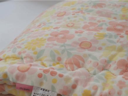【ピンク】掛布団 ウォッシャブルコットンケット 0.4kg ベビーサイズ(95×120cm)＜かめやオリジナル＞《洗える 布団 掛け布団 ガーゼ 綿 コットン カバーいらず 赤ちゃん 子供用 昼寝》