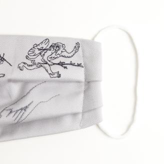 鳥獣戯画マスク2枚セット（追われる猿／蛙と兎の相撲）【Mサイズ】