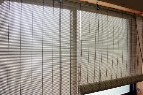 京すだれ職人の室内用いぶし竹すだれ【操作位置：左操作】