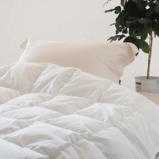 羽毛布団 洗濯機で洗える 羽毛 肌掛け 布団 シングル（150×210cm）ポーランド産グース93%＜かめや羽毛工房オリジナル＞ 側生地は綿１００％！