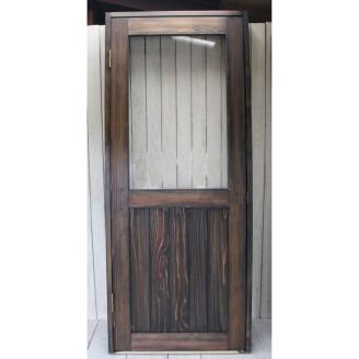 【ヴィンテージキャメル】アンティーク風 無垢材 ガラスドア枠セット＜アンティーク風 家具 Dea-Sirio＞《木製 ウッド》 ※北海道・沖縄・離島への配送不可