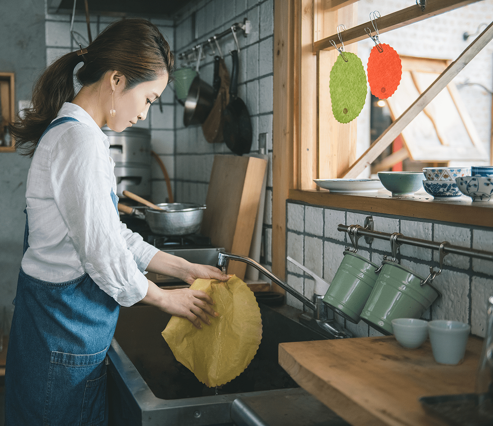 みつろうから作った天然ラップ aco wrap 3枚セット(S・M・L 各1) 日本製 天然染色◇《エコラップ みつろうラップ 蜜蝋》