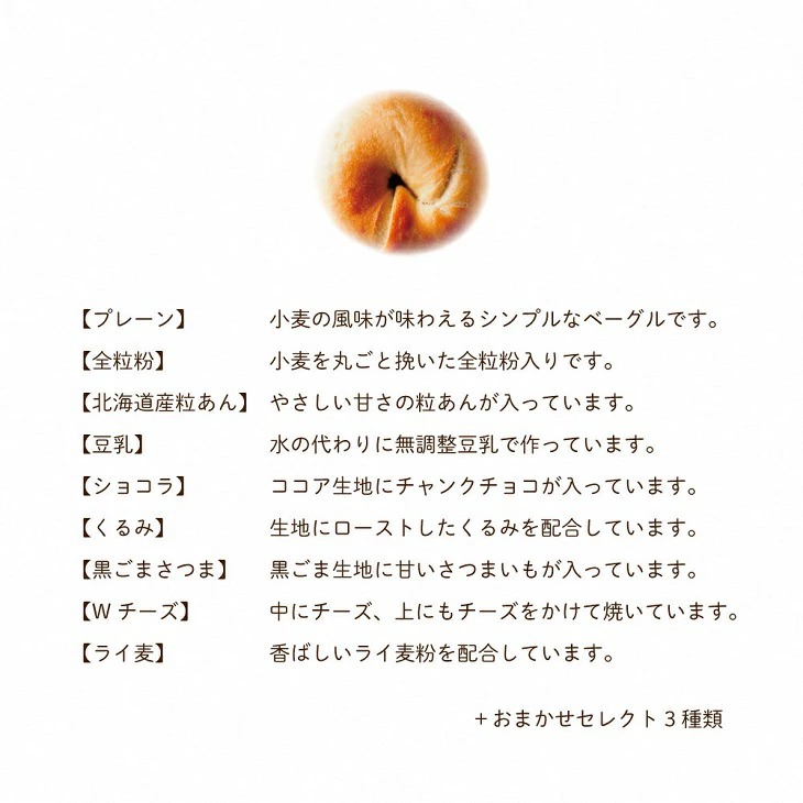 ＜喫茶とベーグルのお店　ネコタ＞京都よりお届け　もちもちベーグル　たっぷり12個詰め合わせ　国産小麦100％　天然酵母使用