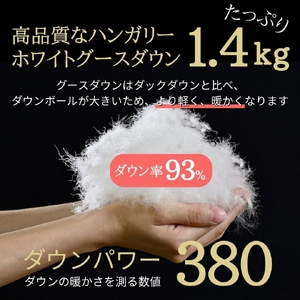 京都金桝＞羽毛布団 シングル ハンガリーホワイトグースダウン93％ 1.4kg 日本製 冬用 布団 DP380 京都亀岡産 アヌビス【ピンク】:  亀岡市ANAのふるさと納税