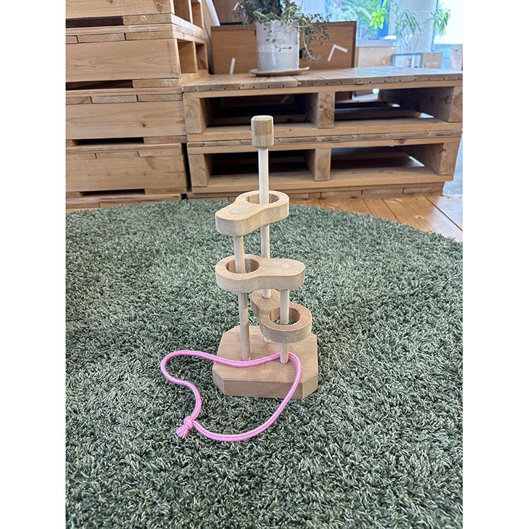 木製立体知恵の輪（大）親子で遊べる 知恵の輪 木のおもちゃ 知育 玩具 幼児 パズル 子ども 安心 ギフト プレゼント 空間認知 インテリア