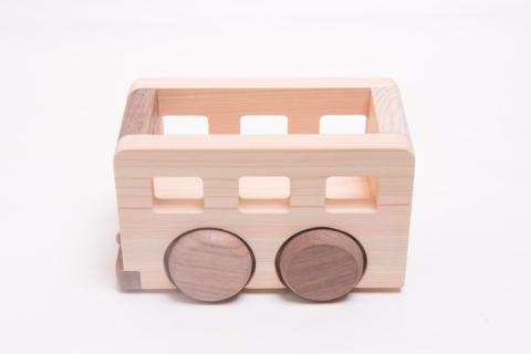 木製 オルゴール バス【檜のおもちゃ ＩＫＯＮＩＨ】 ≪桧 おもちゃ ヒノキ ひのき 木育 知育≫