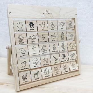 木製おもちゃ アルファベット【檜のおもちゃ ＩＫＯＮＩＨ】 ≪桧 おもちゃ ヒノキ ひのき 木育 知育≫