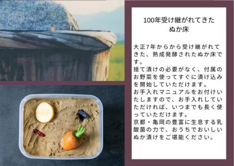 旬野菜と かんたんぬか漬セット【専用容器 説明書付き】《ぬか床 ぬか漬け 京漬物 京野菜 漬物 無添加 発酵食品 乳酸菌》