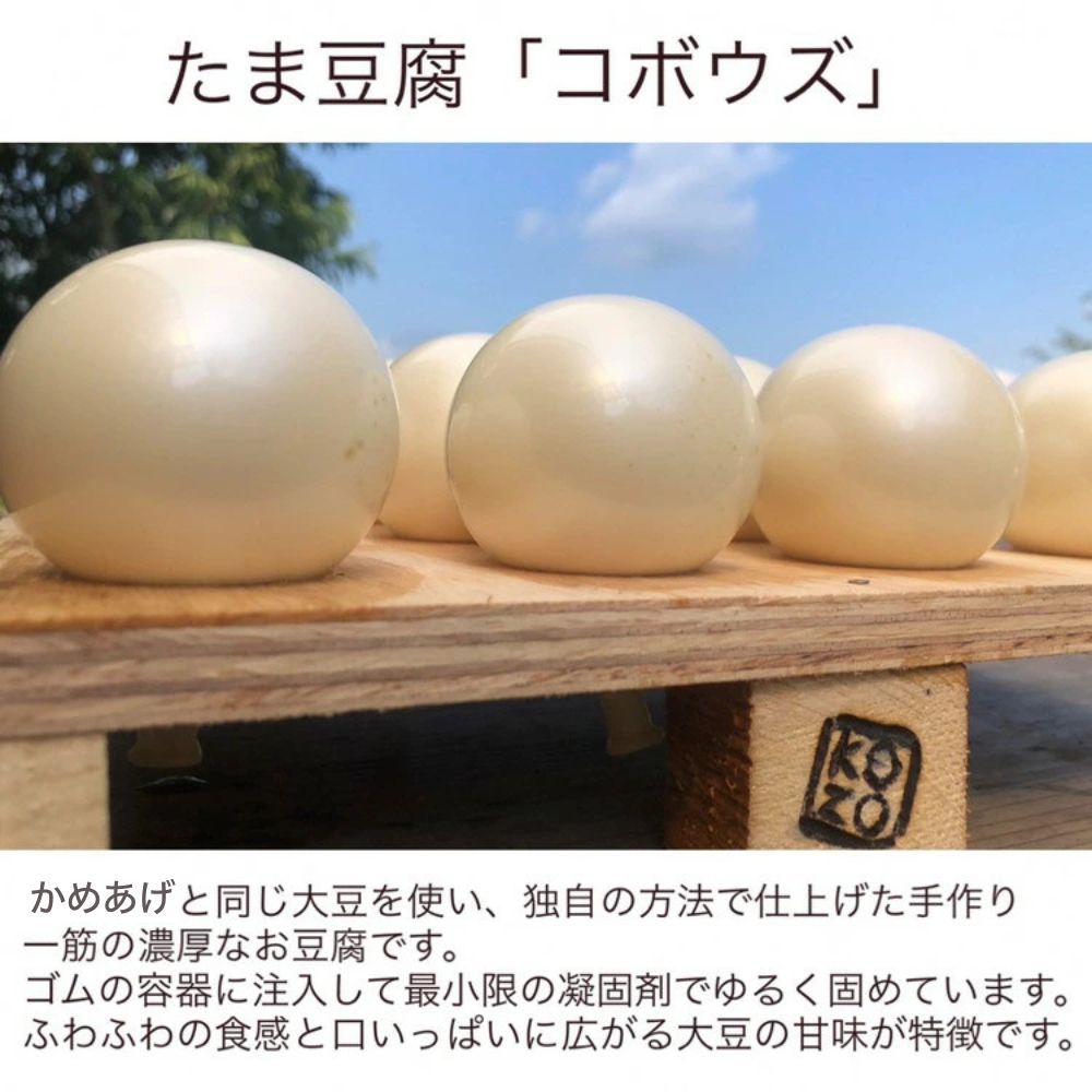 豆腐・油揚げ セット /たま豆腐「コボウズ」12たま 乾燥油揚げ「かめあげ」8袋 こぞうセット 《京都大豆 丹波大豆 旨味濃縮 手作り こだわり製法》※北海道・沖縄・離島への配送不可