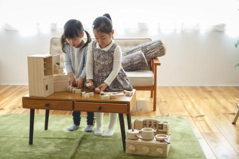 木製 ままごと クッキングセット（ミニキッチン・食材・冷蔵庫 の3点セット）【檜のおもちゃ ＩＫＯＮＩＨ】 ≪桧 おもちゃ ヒノキ ひのき 木育 知育≫