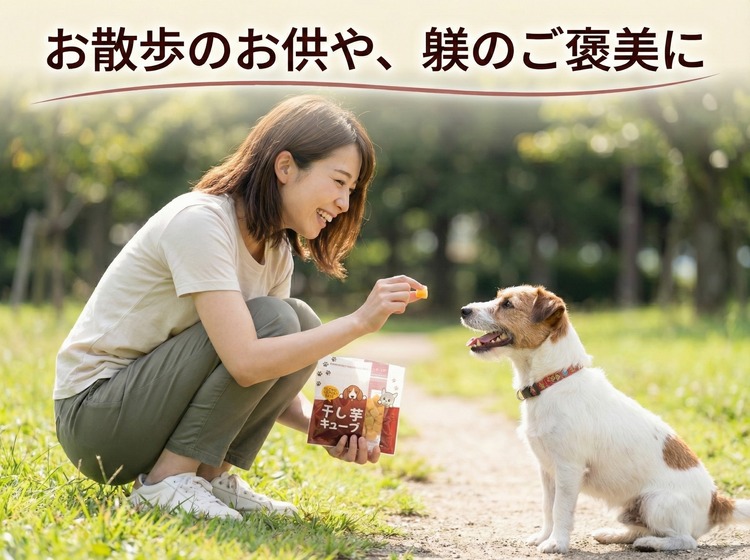 ペットフード 干し芋キューブ 4袋セット 紅はるか ペット用 おやつ 固め 国産 無添加 犬 ねこ 天然素材 低脂肪 餌