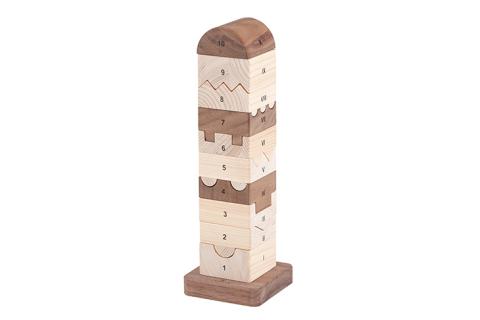 木製 積み上げタワー型おもちゃ ナンバータワー【檜のおもちゃ ＩＫＯＮＩＨ】 ≪桧 おもちゃ ヒノキ ひのき 木育 知育≫