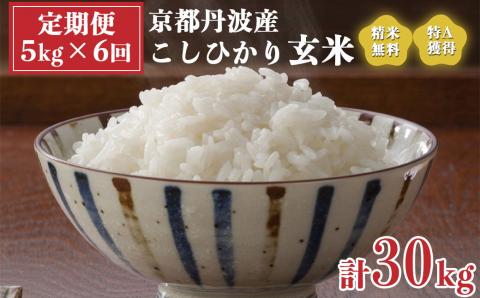 【定期便】米 令和5年産 京都 丹波産 こしひかり 玄米 5kg×6回 計30kg｜5つ星お米マイスター 厳選 受注精米可 隔月発送も可  ※離島への配送不可