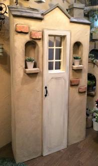 ＜Moon Rabbit＞お庭道具が隠せる小屋型のシャビー塀 ｜ エクステリア 庭 ガーデニング 屋外 ガーデンファニチャー