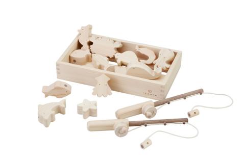 木製おもちゃ 魚釣りセット【檜のおもちゃ ＩＫＯＮＩＨ】 ≪桧 おもちゃ ヒノキ ひのき 木育 知育≫