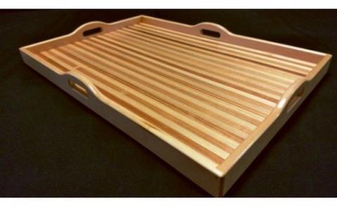 トッテもステキな杉ストライプ長角盆≪木製 スギ すぎ 桧 ヒノキ ひのき キッチン おぼん オボン インテリア トレイ トレー≫