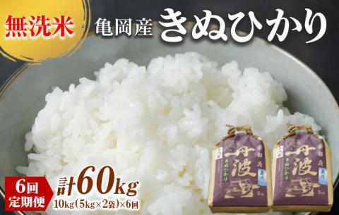 定期便 無洗米 10kg 6ヶ月 配送時期が選べる 京都丹波産 キヌヒカリ 6回定期便 10kg （5kg×2袋） ×6回 計60kg ※受注精米◇