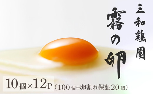 新鮮 卵 120個（100個+卵割れ保証20個）(10個×12パック)京都丹波『霧の卵』三和鶏園 ≪たまご タマゴ 玉子 生卵 鶏卵 小分け 贈答 ギフト ふるさと納税 卵 直送 冷蔵 朝食 料理 人気≫ ※北海道・沖縄・離島への配送不可