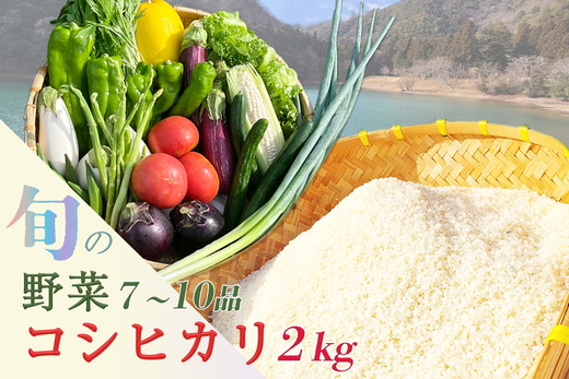 京都産 コシヒカリ2kg ＋ 旬の野菜セット 12回 定期便 京都 佐伯の里 新鮮 野菜 7～10品 コシヒカリ2kg 新米 定期便 12ヶ月 京都丹波・亀岡産 季節の野菜 詰め合わせ 訳あり 生活応援 ※北海道・沖縄・離島への配送不可 ※2025年9月下旬頃より順次発送