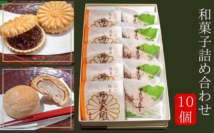 和菓子 詰め合わせ 2種 10個 丹波大納言もなか さお舟 各5個＜和菓子の朝日堂＞ ｜ 最中 もなか 饅頭 和菓子 粒あん 黄味あん ギフト スイーツ 京都 丹波 小豆 父の日 母の日 プレゼント ※離島への配送不可