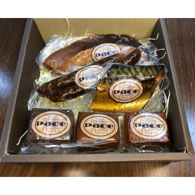 京都府城陽市 化粧箱入 人気燻製詰め合わせセット ギフト(スモークチーズ 塩鮭 塩さば ウインナー)【配送不可地域：離島】