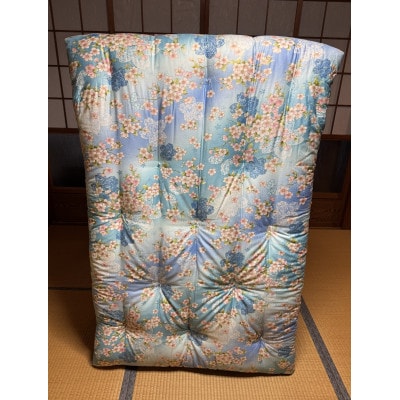 和式敷布団ブルー系