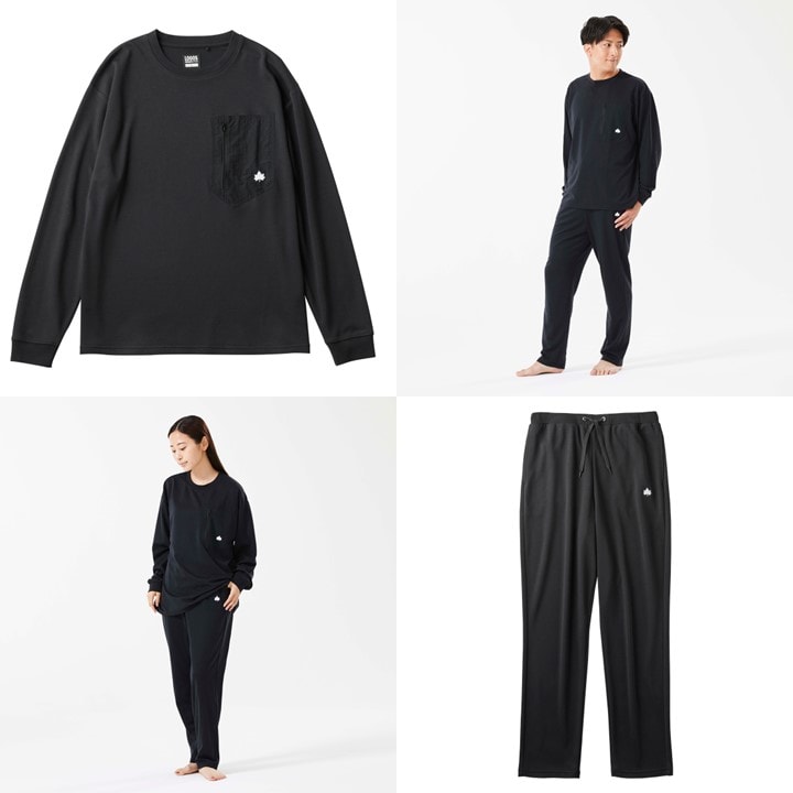 LBL リカバリーウエア 冬用上下セット　XLサイズ リカバリーパンツ+プルオーバー ブラック