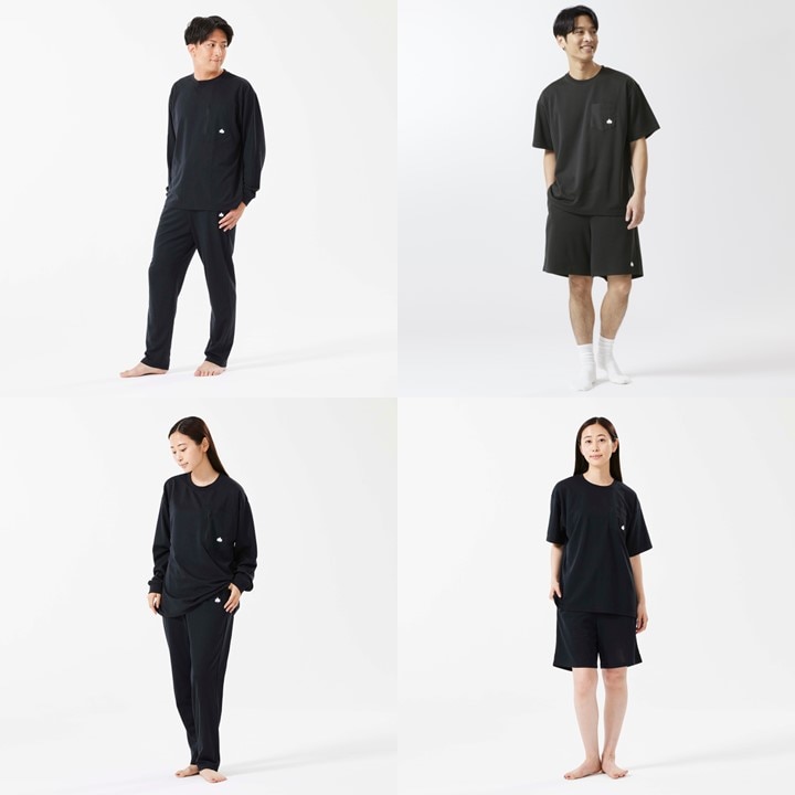 LBL 就寝時におすすめのボディリカバリーウエア 夏冬上下4点セット Lサイズ ブラック
