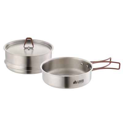 LOGOS アウトドア蒸し器 1台3役 蒸し料理が楽しめてヘルシークッキング。 81210210