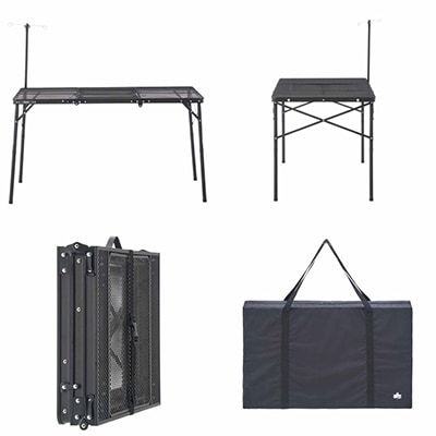 アイアンメッシュ 3FD BBQテーブル 13070　アウトドアやキャンプで活躍!　73581002