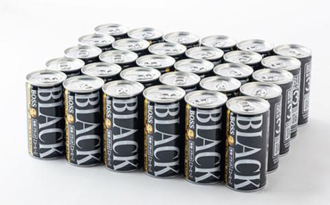 ボス 無糖ブラック185g缶×30本【配送不可地域：離島・沖縄県】