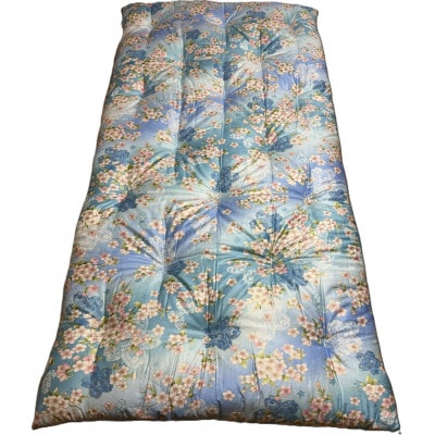 和式敷布団ブルー系