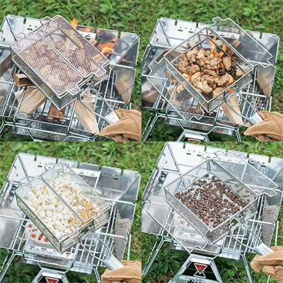 炭火もも焼き器 鶏肉やコーヒー豆、銀杏を煎るなどアウトドアやキャンプで大活躍!　81062150