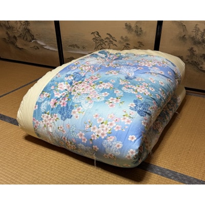 和式掛布団ブルー系