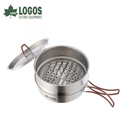 LOGOS アウトドア蒸し器 1台3役 蒸し料理が楽しめてヘルシークッキング。 81210210