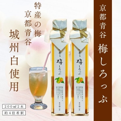 炭酸水や、カクテルで楽しめる梅の味【京青谷の梅しろっぷ】200ml×2本