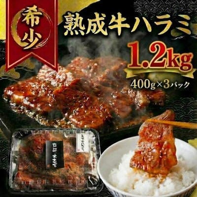 熟成 牛ハラミ大判 焼肉用 1.2kg(400g×3P)【配送不可地域：離島】