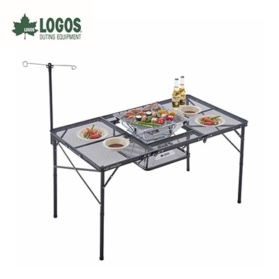 アイアンメッシュ 3FD BBQテーブル 13070　アウトドアやキャンプで活躍!　73581002
