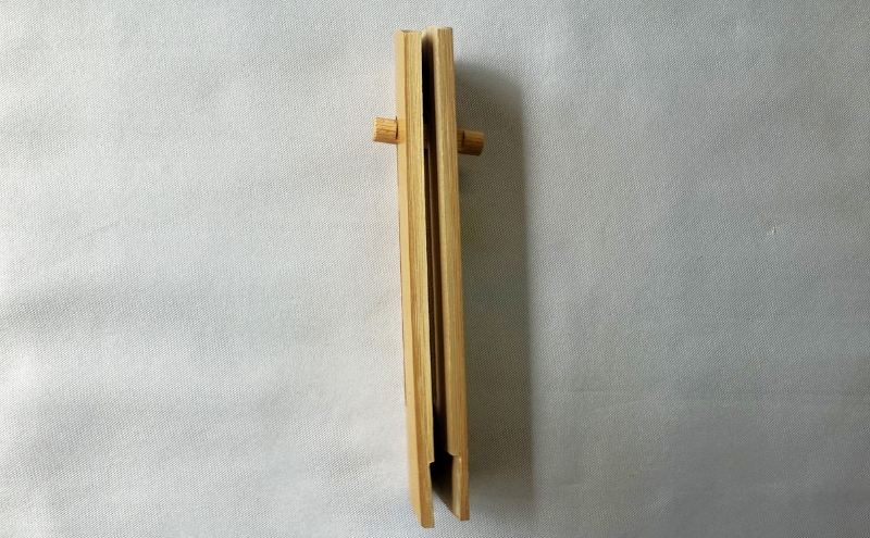 墨バサミ (大) 竹製 1点＋筆置き (黒竹斜め・竹根胡麻・竹根煤/いずれか2点）合計3点セット 工芸品 雑貨 日用品 文房具 書道用品 墨用のホルダー セット