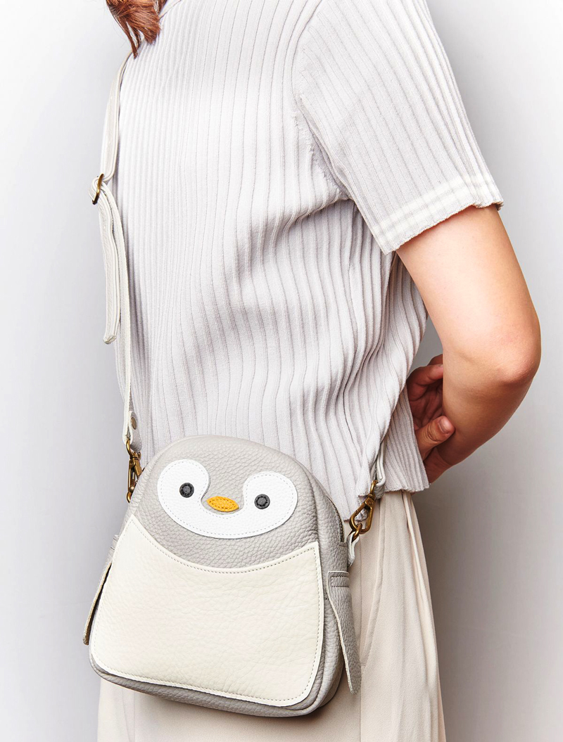 ペンギン ミニショルダーバッグ 本革使用 ペンギンバッグ ペンギンショルダー 動物バッグ [1493]