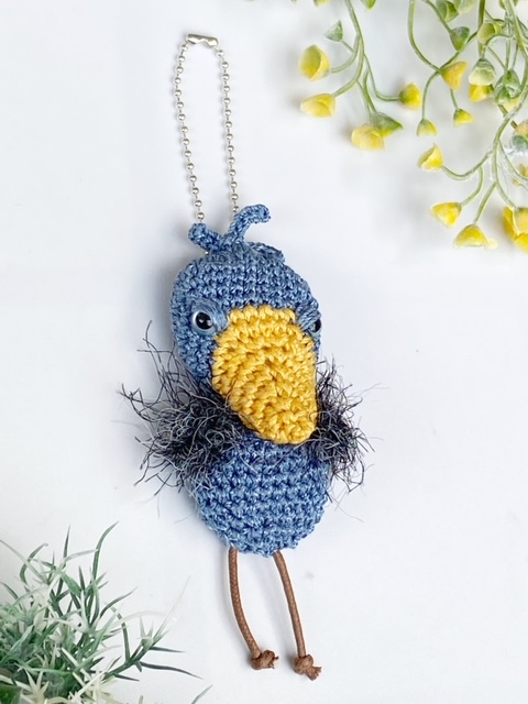 「動かない鳥」ハシビロコウのチャーム (2) 青 [1105]