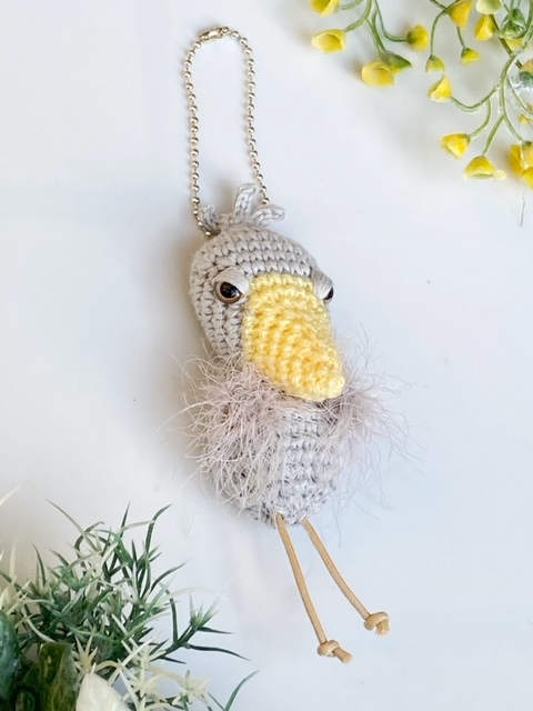 「動かない鳥」ハシビロコウのチャーム (1) グレー [1106]